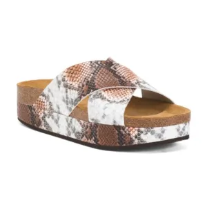 NWT FREE PEOPLE Made In Spain Sidelines Flatform Sandals Neutral Combo 367mn