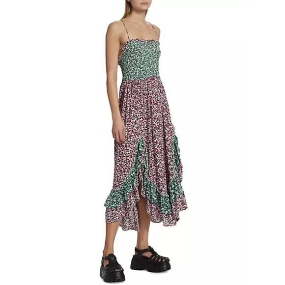 NWT Free People One I Love Floral Smocked Midi Dress Sz. XS