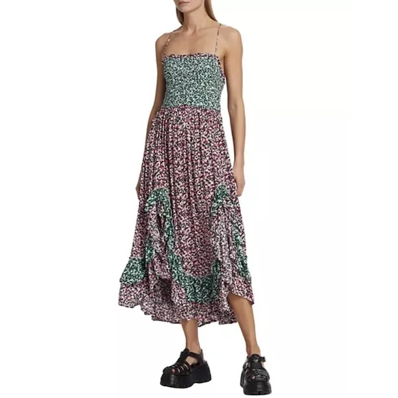 NWT Free People One I Love Floral Smocked Midi Dress Sz. XS
