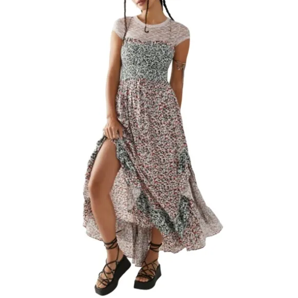 NWT Free People One I Love Floral Smocked Midi Dress Sz. XS