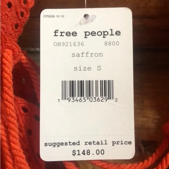 NWT Free People Sz Small amazing Saffron orange color dress. Beautiful d…