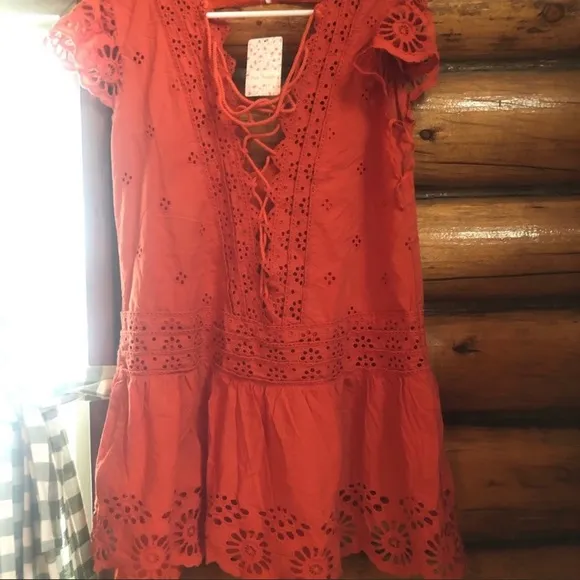 NWT Free People Sz Small amazing Saffron orange color dress. Beautiful d…