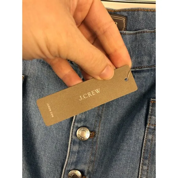 NWT J. Crew Point Sur Women's 34 Wide Leg Crop Patch Pocket Jeans Light Wash