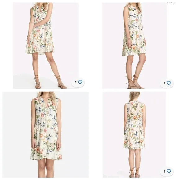 NWT Johnny Was Jade Caprice Lace Up Sleeveless Mini Dress Silk Cotton Large.