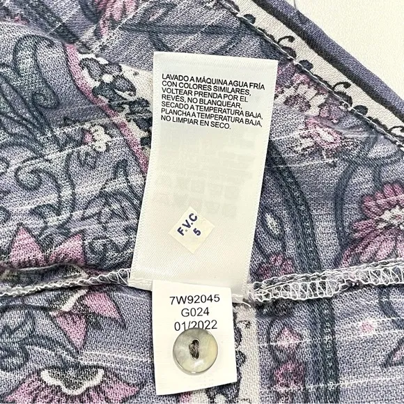 NWT Lucky Brand Tiered Mixed Floral Print Tassel Tie Strap Boho Sundress Small