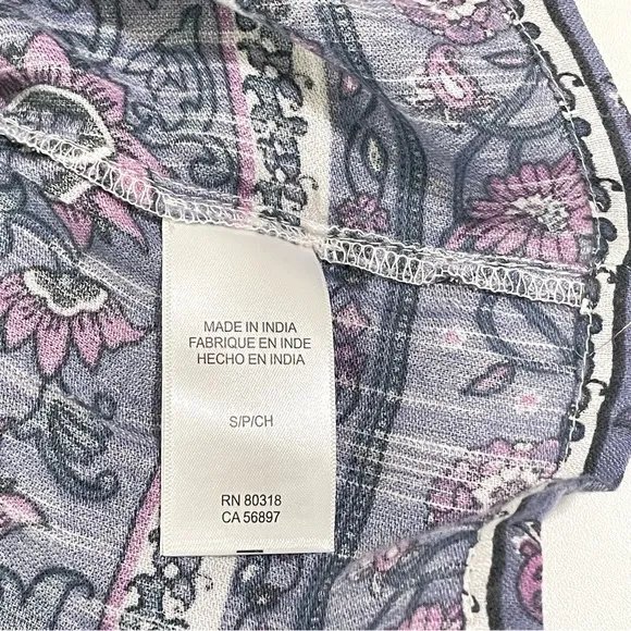 NWT Lucky Brand Tiered Mixed Floral Print Tassel Tie Strap Boho Sundress Small