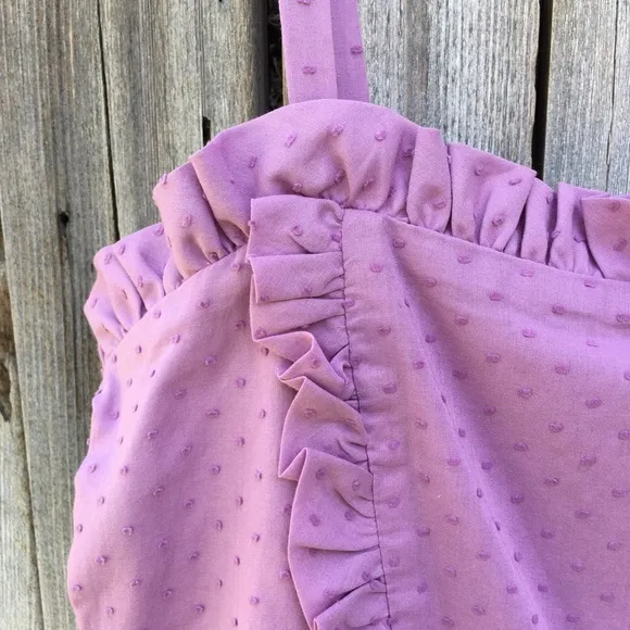 NWT Marc Jacobs Sleeveless Ruffle Swiss Dot Dress Cotton Purple 8