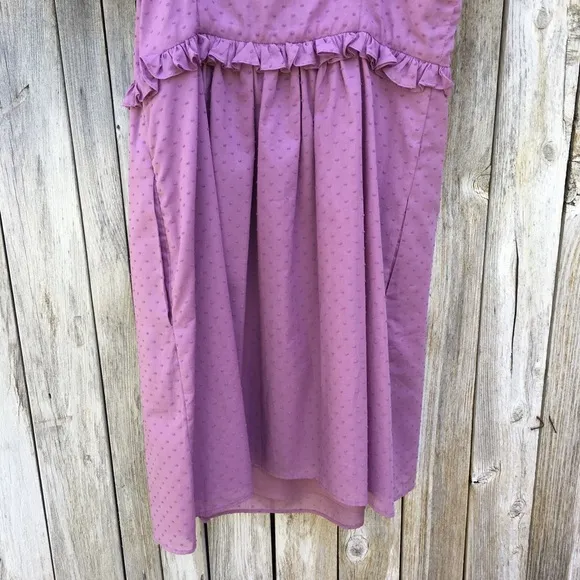 NWT Marc Jacobs Sleeveless Ruffle Swiss Dot Dress Cotton Purple 8