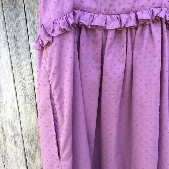 NWT Marc Jacobs Sleeveless Ruffle Swiss Dot Dress Cotton Purple 8