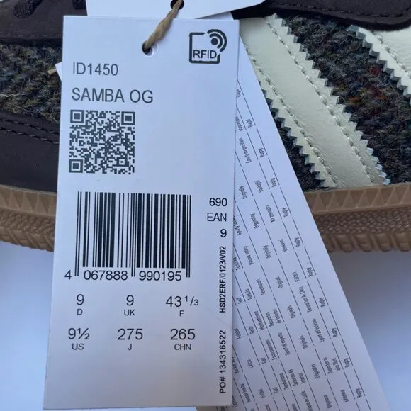 NWT Men's Adidas Samba OG Tweed