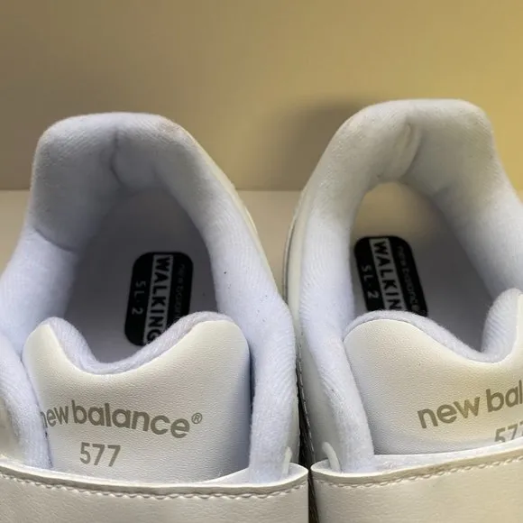 NWT New Balance 577 Women’s Leather Walking White Sneaker Size 10W WW577VW Fall