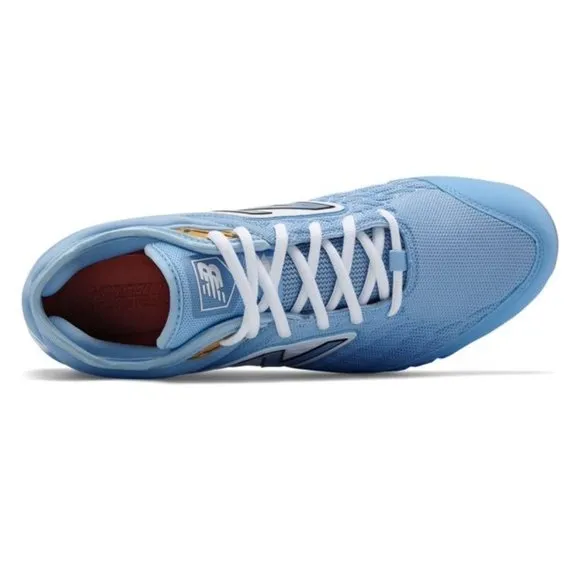 NWT NEW BALANCE L300SD4 LIGHT BLUE/WHITE METAL BASEBALL CLEATS/SHOES 17D (WIDE)