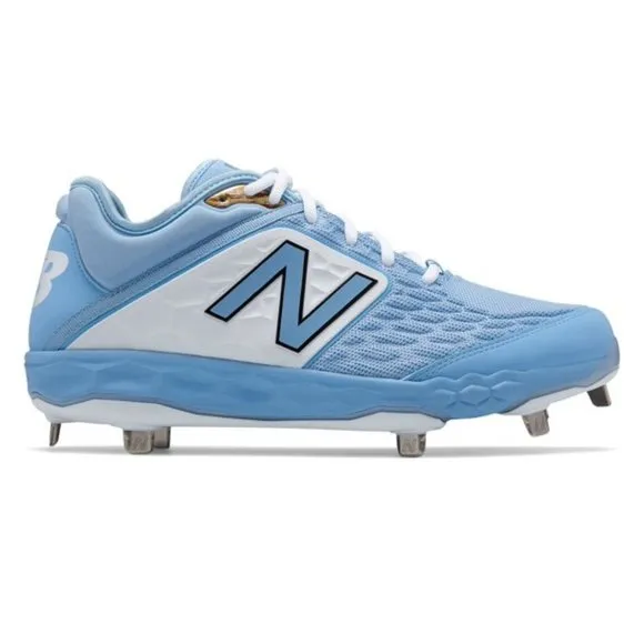 NWT NEW BALANCE L300SD4 LIGHT BLUE/WHITE METAL BASEBALL CLEATS/SHOES 17D (WIDE)