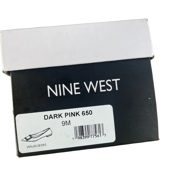 NWT Nine West Tweed &amp; Rhinestone Buckle Flats - Plaid, Chic, Preppy - SIZE 9