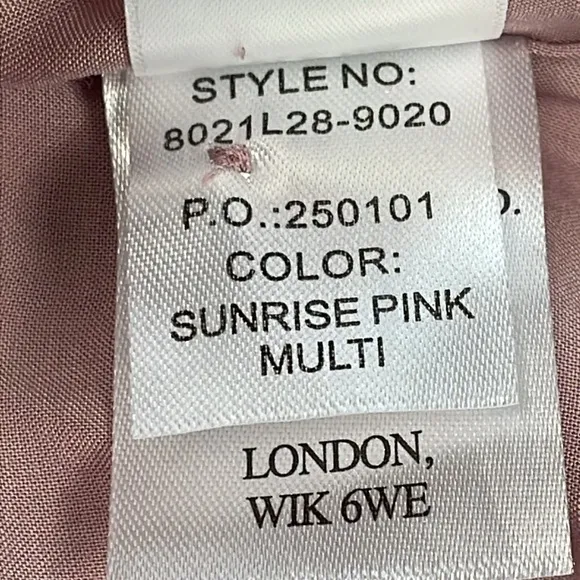 NWT Paige Carmela Dress in Sunrise Pink Multi Silk Long Sleeve Boho Sz M