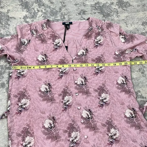 NWT Paige Carmela Dress in Sunrise Pink Multi Silk Long Sleeve Boho Sz M