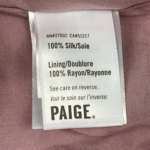 NWT Paige Carmela Dress in Sunrise Pink Multi Silk Long Sleeve Boho Sz M
