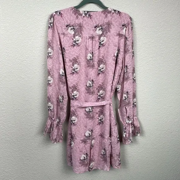 NWT Paige Carmela Dress in Sunrise Pink Multi Silk Long Sleeve Boho Sz M