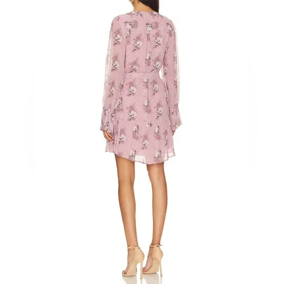 NWT Paige Carmela Dress in Sunrise Pink Multi Silk Long Sleeve Boho Sz M