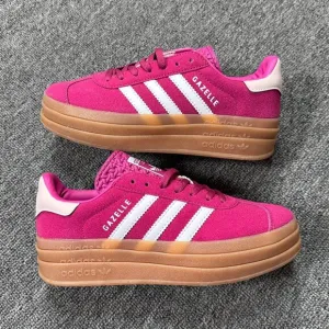 NWT Pink White Adidas Gazelle Bold Women's Platform Shoes