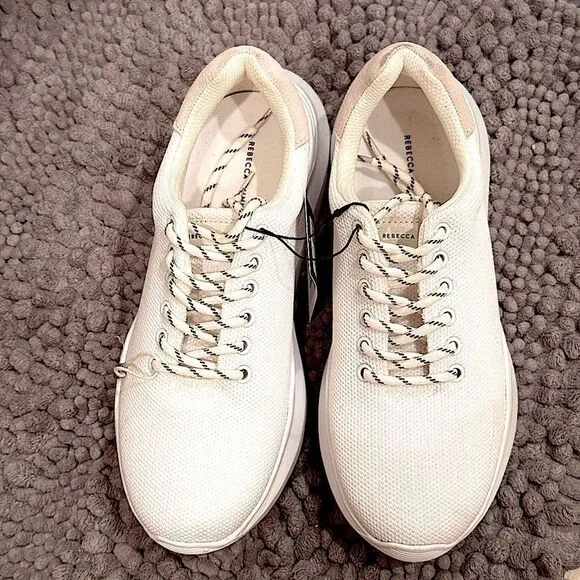 NWT Rebecca Minkoff Kelly White Women Lace Up Leather Plain Casual Shoes Sz 8