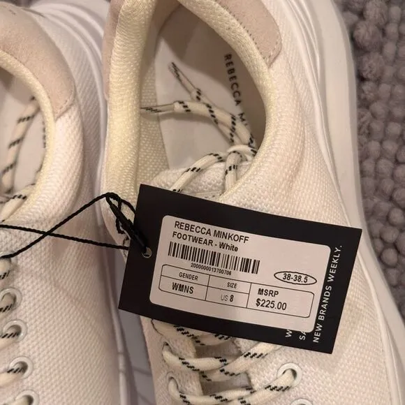 NWT Rebecca Minkoff Kelly White Women Lace Up Leather Plain Casual Shoes Sz 8