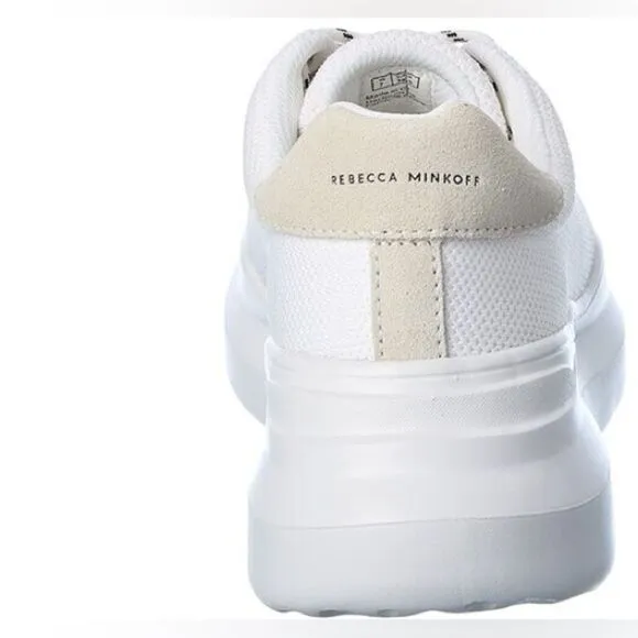 NWT Rebecca Minkoff Kelly White Women Lace Up Leather Plain Casual Shoes Sz 8