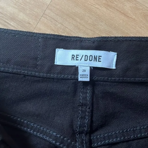 NWT RE/DONE High-Rise 70s Stovepipe Straight Leg Cutoff Jeans Black size 29