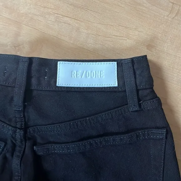 NWT RE/DONE High-Rise 70s Stovepipe Straight Leg Cutoff Jeans Black size 29