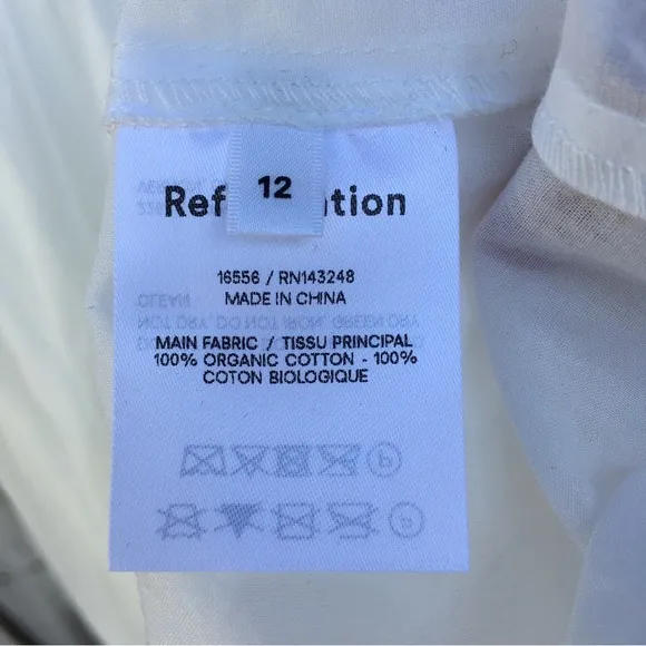 NWT Reformation Betsie Lace Midi Dress Organic Cotton Ivory 12