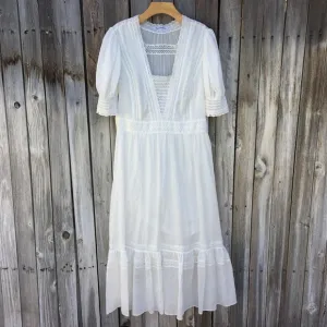 NWT Reformation Betsie Lace Midi Dress Organic Cotton Ivory 12