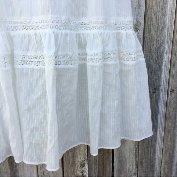 NWT Reformation Betsie Lace Midi Dress Organic Cotton Ivory 12