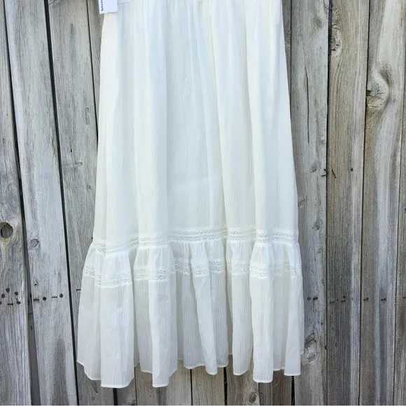 NWT Reformation Betsie Lace Midi Dress Organic Cotton Ivory 12