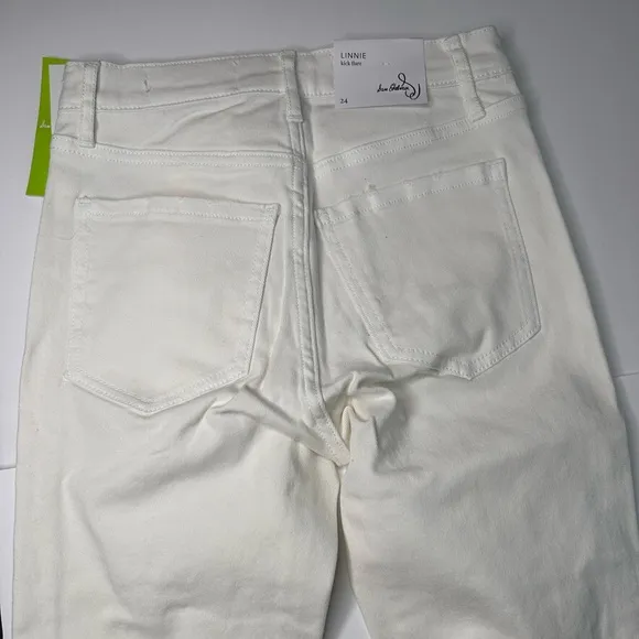 NWT Sam Eldeman Women's Distressed Kick Flare Jeans. White Size 24