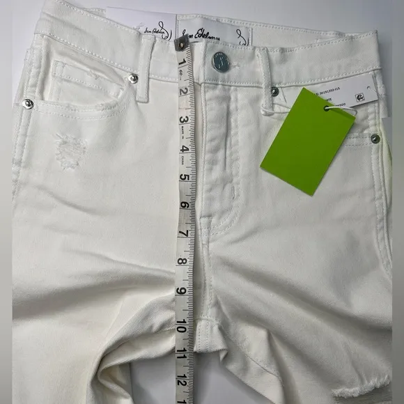 NWT Sam Eldeman Women's Distressed Kick Flare Jeans. White Size 24