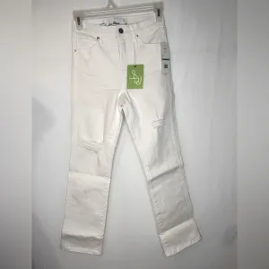NWT Sam Eldeman Women's Distressed Kick Flare Jeans. White Size 24