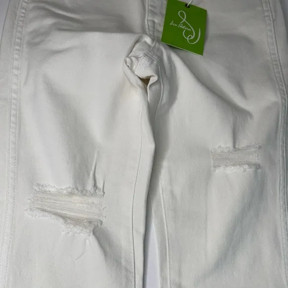 NWT Sam Eldeman Women's Distressed Kick Flare Jeans. White Size 24