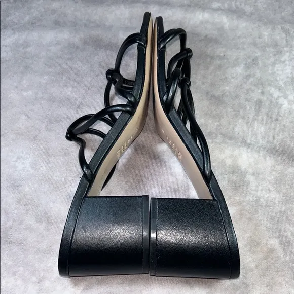 NWT Schutz Princey Black Strappy Women's Sz US 10B Leather Heeled Sandal
