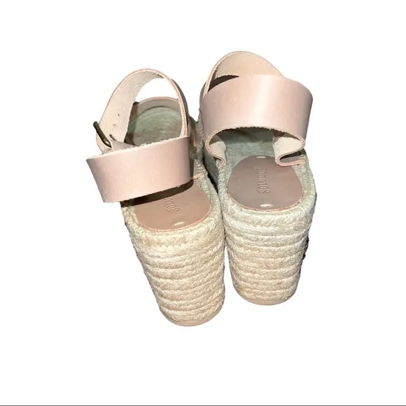 NWT Soludos Minorca High Platform Espardrille Sandal Leather Dove Gray Size 11