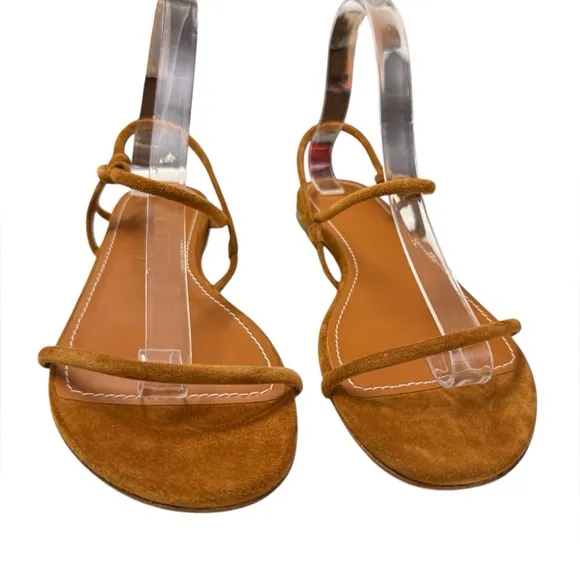 NWT STAUD Laurel Suede Sandals in Warm Tan Size 9.5