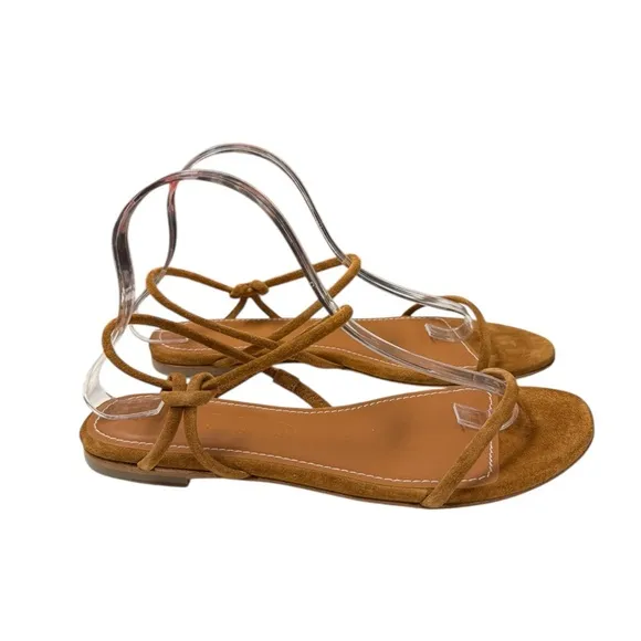 NWT STAUD Laurel Suede Sandals in Warm Tan Size 9.5