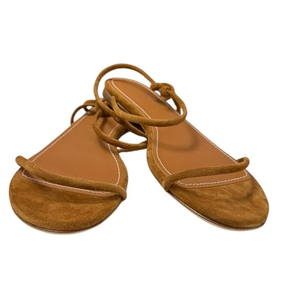 NWT STAUD Laurel Suede Sandals in Warm Tan Size 9.5
