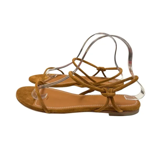 NWT STAUD Laurel Suede Sandals in Warm Tan Size 9.5