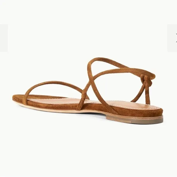 NWT STAUD Laurel Suede Sandals in Warm Tan Size 9.5