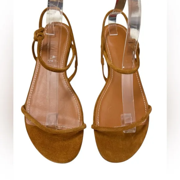 NWT STAUD Laurel Suede Sandals in Warm Tan Size 9.5