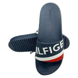 NWT TOMMY HILFIGER MEN NAVY SLIP ON SLIDES SANDALS SIZE 7 12