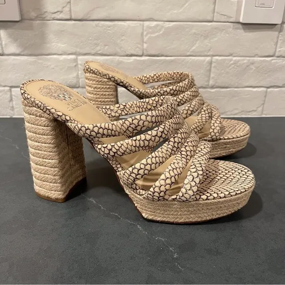 NWT Vince Camuto sz 11 Patrest jute platform heeled sandals
