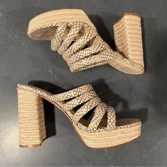 NWT Vince Camuto sz 11 Patrest jute platform heeled sandals