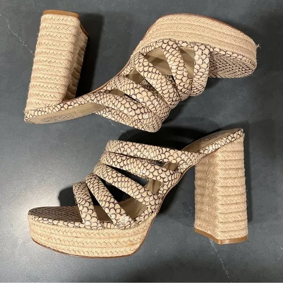 NWT Vince Camuto sz 11 Patrest jute platform heeled sandals