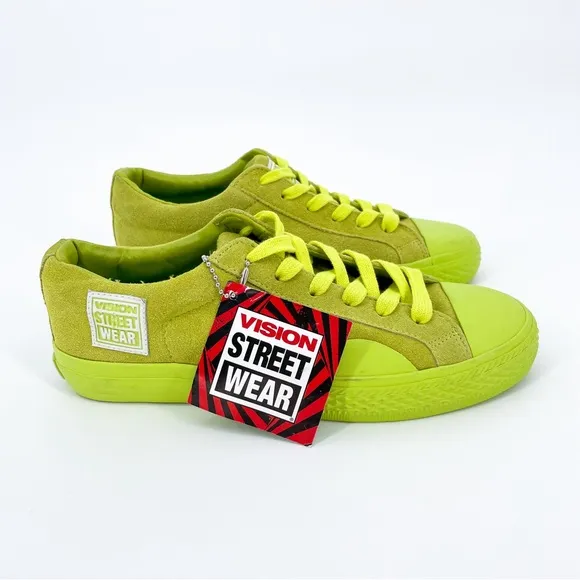 NWT Vision Street Wear Suede Lo Skate Sneaker Lemon Lime Size 6